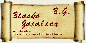 Blaško Gatalica vizit kartica